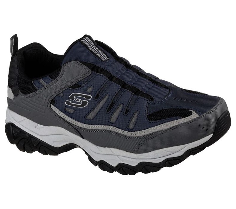 Skechers After Burn M. Fit - Mens Slip On Shoes Navy/Grey [AU-QZ8022]